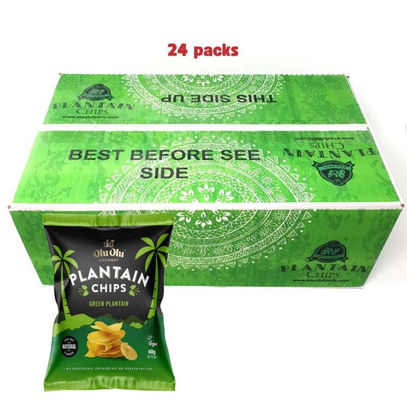 Oluolu Green Plantain Chips x 24 (1 box)