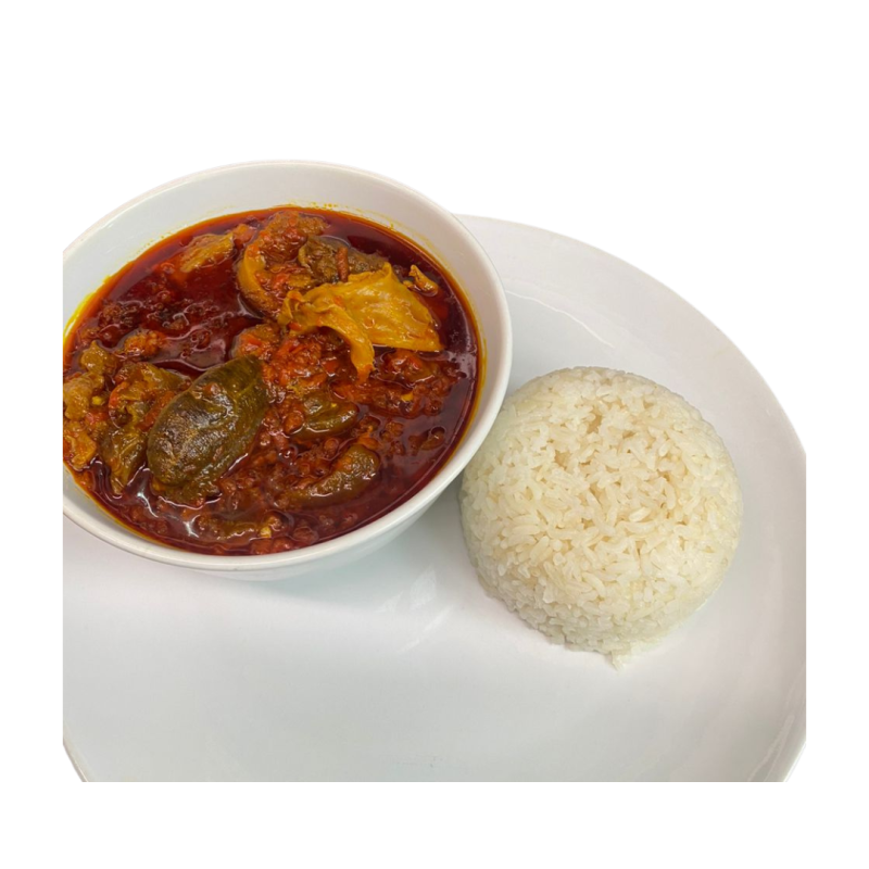 Ofada Sauce and Rice