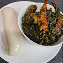 Edikaikong Soup Assorted Meat & Poundo Yam